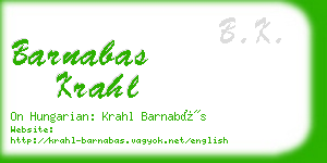 barnabas krahl business card